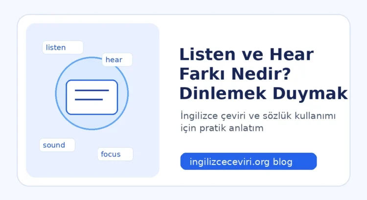 Listen ve Hear Farkı Nedir? Dinlemek ve Duymak İngilizcede Nasıl Ayrılır?