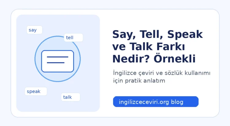 Say, Tell, Speak ve Talk Farkı Nedir? Örnekli Anlatım